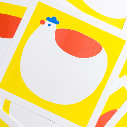 Chubbie Birdie Risograph Print
