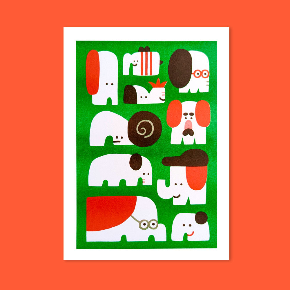 Elefun Risograph Print