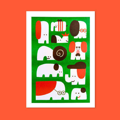 Elefun Risograph Print