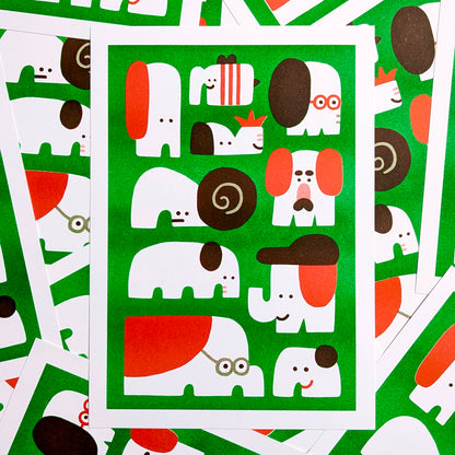 Elefun Risograph Print