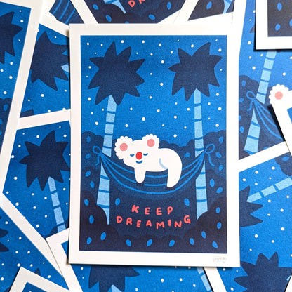 Keep Dreaming Risograph Print
