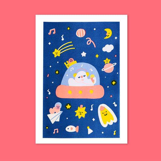 Space Jamming Risograph Print