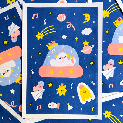 Space Jamming Risograph Print