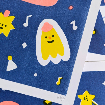 Space Jamming Risograph Print