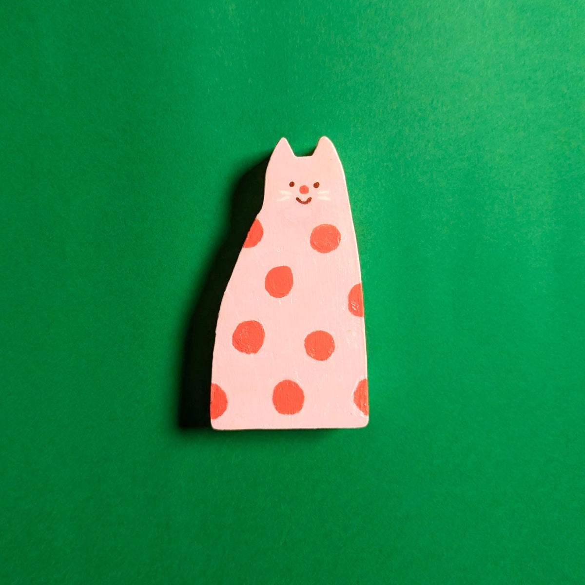 Wooden Spotted Cat/Dog Sculpture