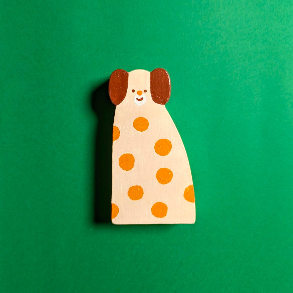 Wooden Spotted Cat/Dog Sculpture